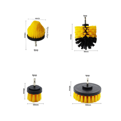 o acessório da escova de limpeza da broca 4Pcs ajustou o jogo da escova do purificador do poder do carro