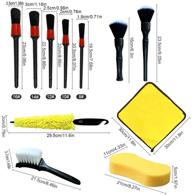22Pcs Exterior Interior Lava Jato de Carro Ferramentas de Limpeza Kit Borra escova com saco