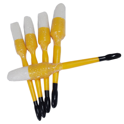 PBT Cabelo de plástico branco Ferramentas de limpeza de interiores Pincel de detalhamento de carro 5 PCS Set