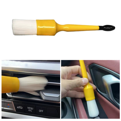 PBT Cabelo de plástico branco Ferramentas de limpeza de interiores Pincel de detalhamento de carro 5 PCS Set
