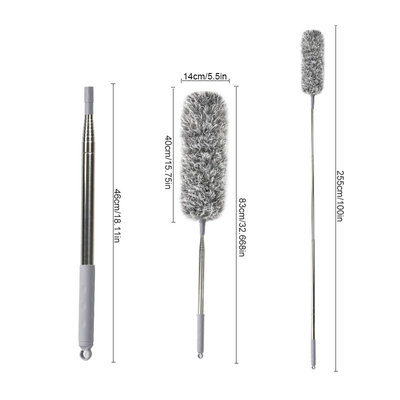 Extra longa limpeza ventilador de teto persianas escova de poeira de microfibra com poste extensível