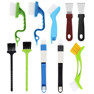 10Pcs Ferramentas de limpeza de cozinha Escova de limpeza de ranhuras de janelas Escova de espaços internos
