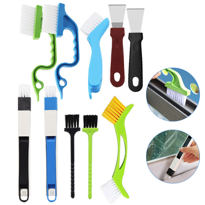 10Pcs Ferramentas de limpeza de cozinha Escova de limpeza de ranhuras de janelas Escova de espaços internos
